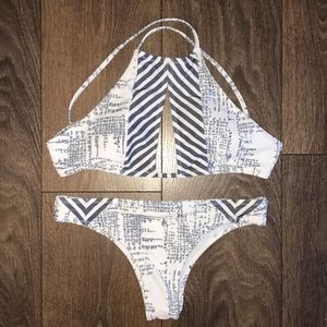 Blue and White Bikini